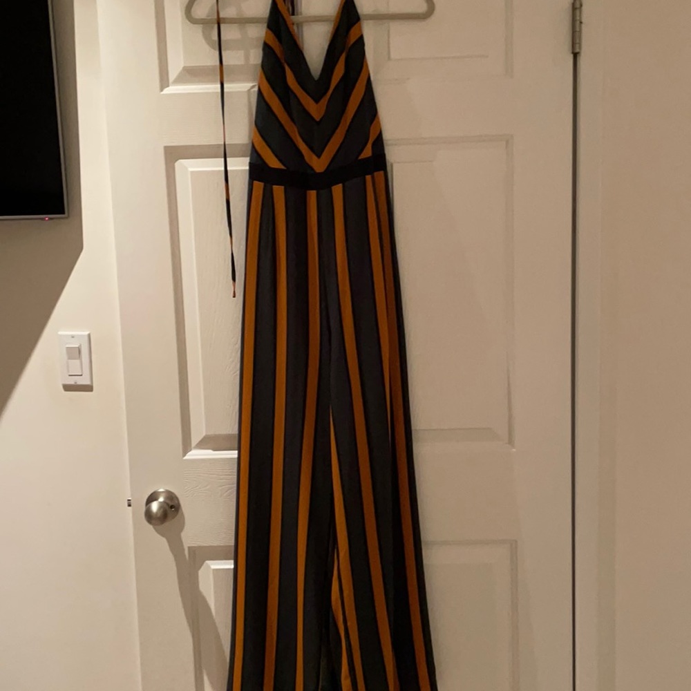 Striped jumpsuit worn once